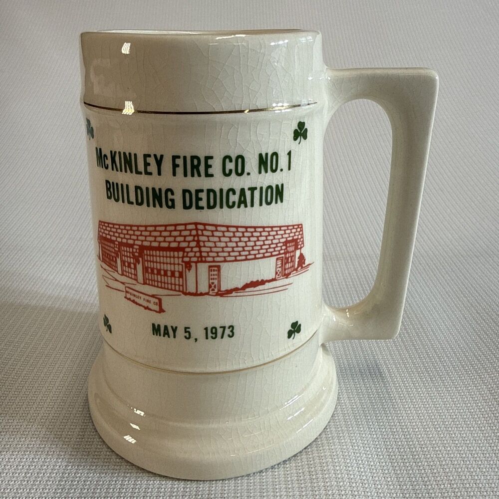 Vintage McKinley Fire Co. No. 1 - Building Dedication - May 5, 1973 - stein mug